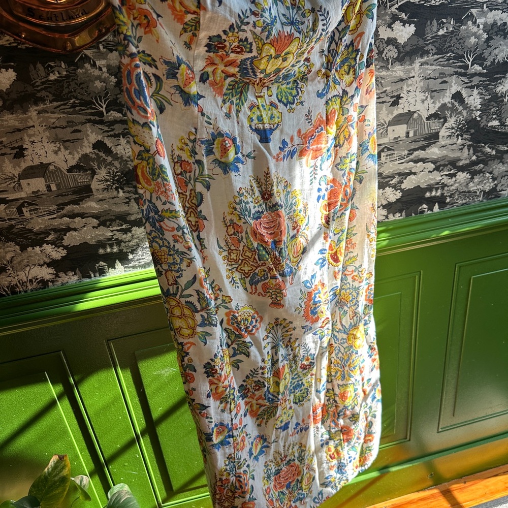 Anthropologie Multicolor linen sheath dress